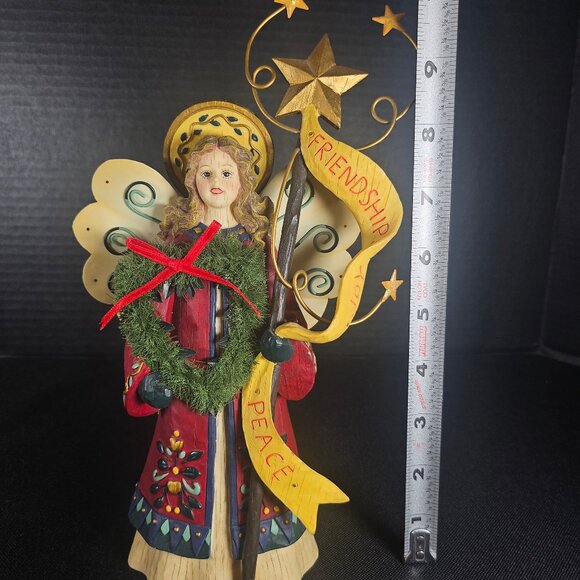Vintage 2000 Demdaco Angel Christmas Figurine. Friendship/Joy/Peace. Signed - Picture 12 of 12
